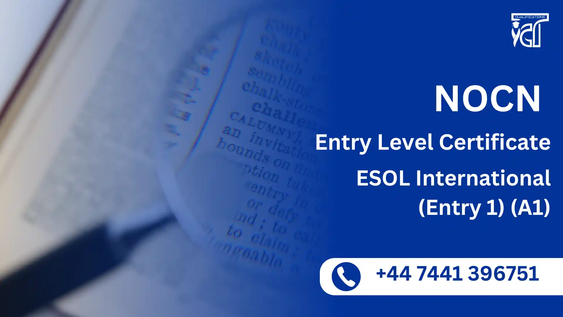 NOCN Entry Level Certificate in ESOL International (Entry 1) (A1)