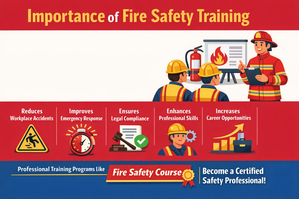 importance of fire safety training benefits workplace safety emergency response skills infographic