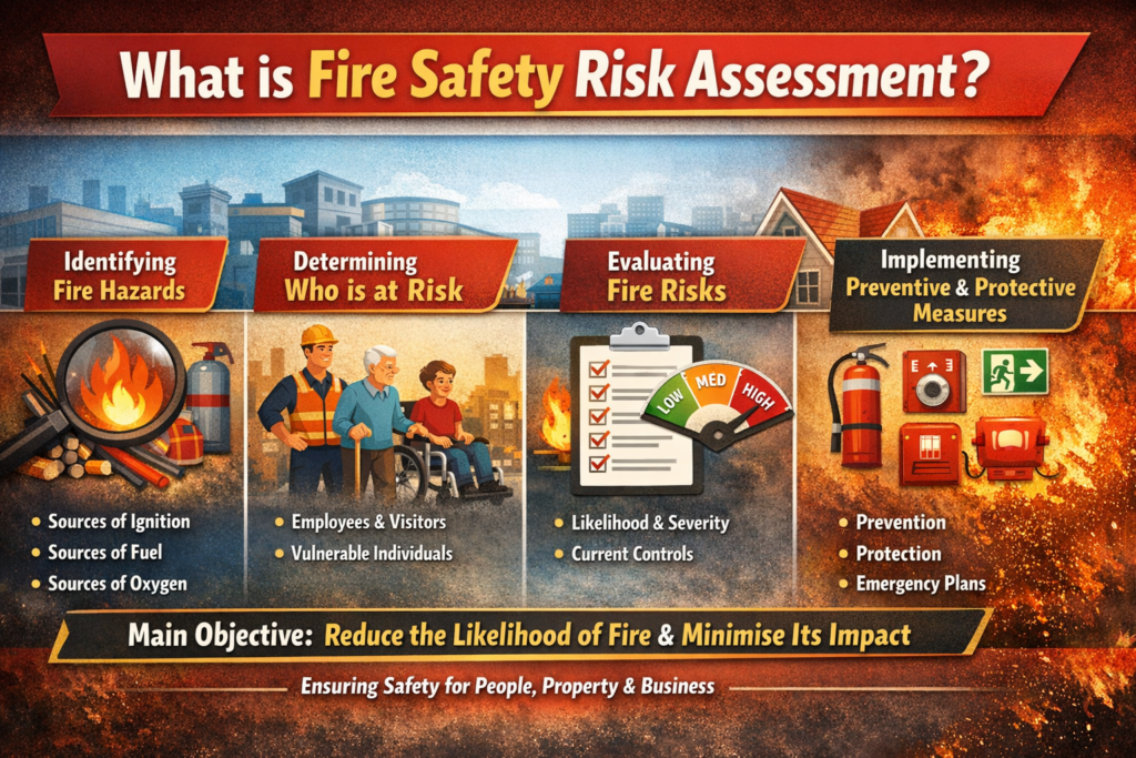 Fire Safety Risk Assessment: Complete Guide to Hazards, Prevention & Control Measures 1 Fire Safety Risk Assessment process steps hazards evaluation prevention