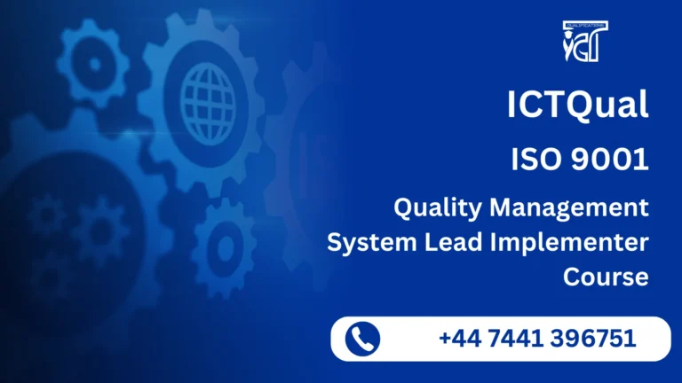 ICTQual ISO 9001 Quality Management System Lead Implementer Course
