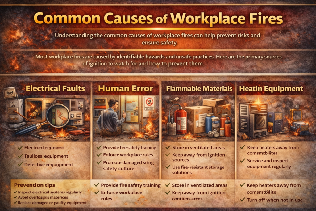 Common causes of workplace fires