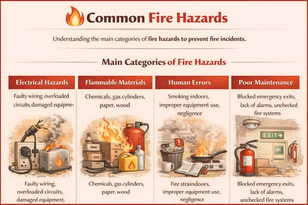 Common fire hazards infographic