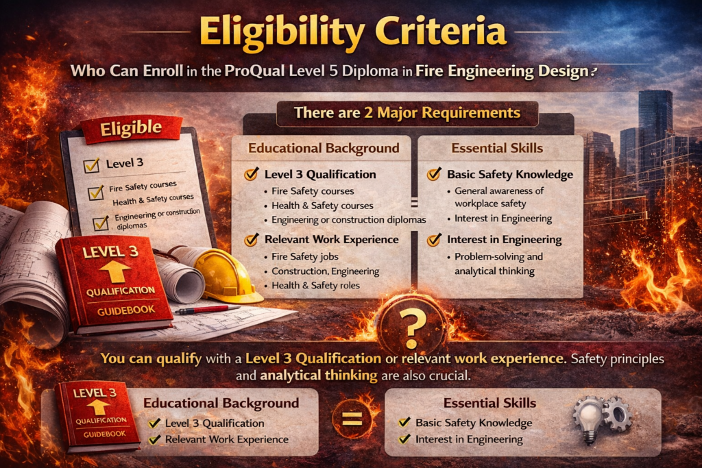 Eligibility criteria for ProQual Level 5 Diploma in Fire Engineering Design