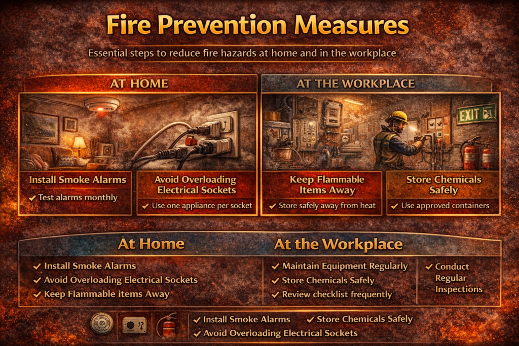 Fire prevention tips for home and workplace