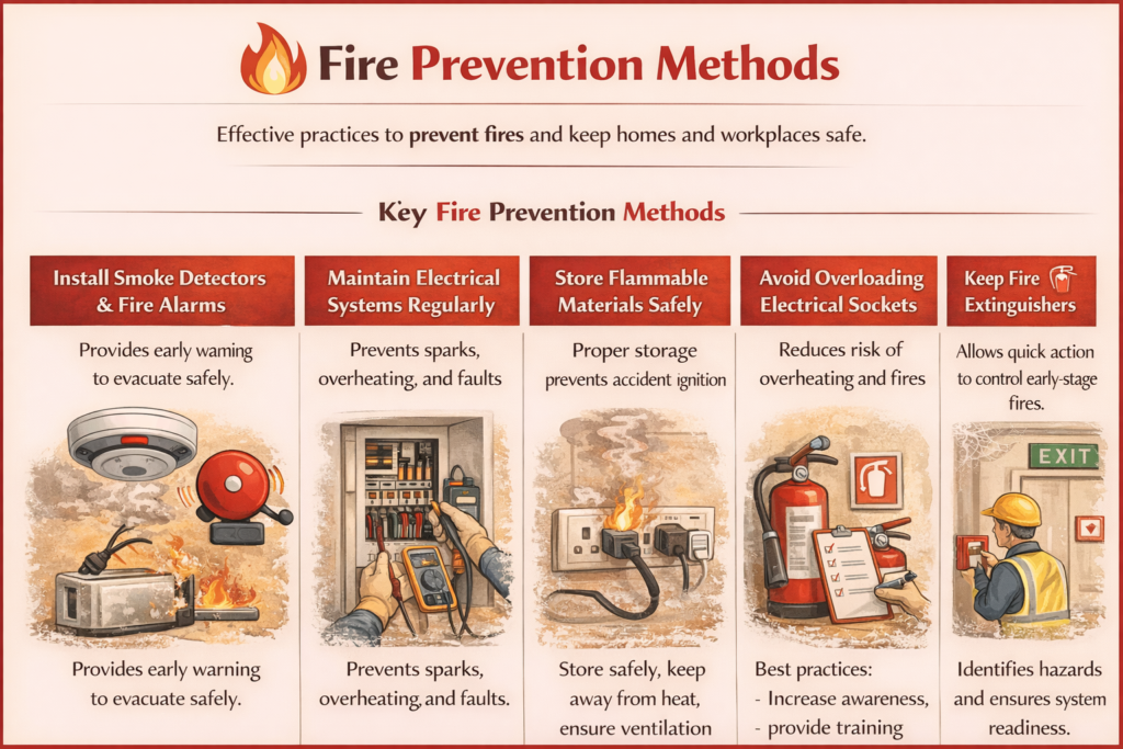 Fire prevention tips infographic
