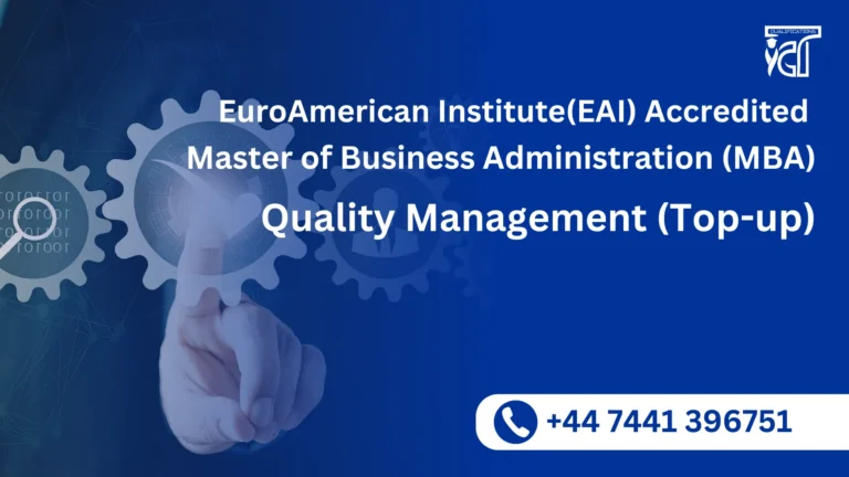 Master of Business Administration (MBA) in Quality Management (Top-up)