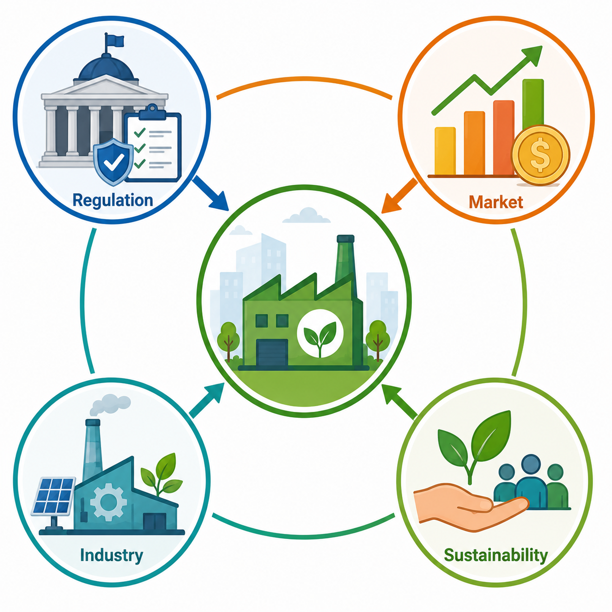 Sustainability drivers for industry infographic