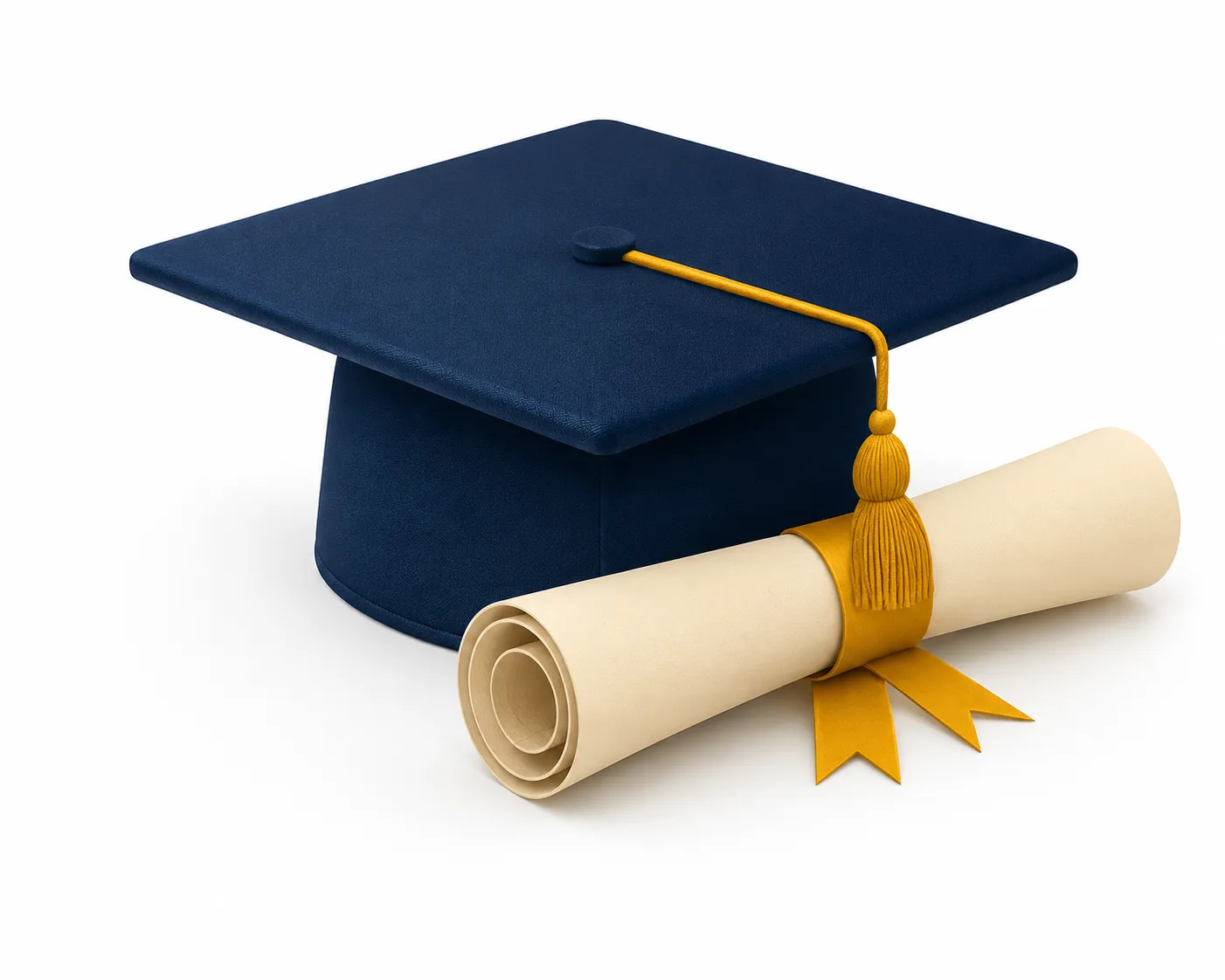 Graduation cap and diploma